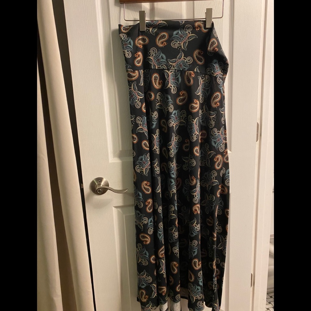 Luluroe Black Maxi with Paisley Pattern